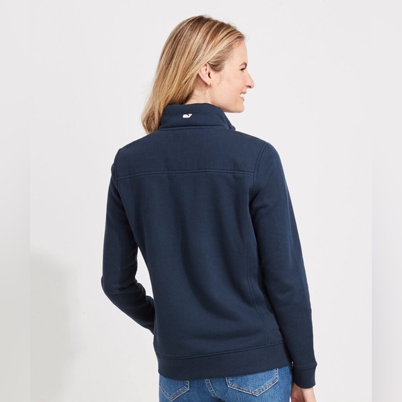 Vineyard Vines Women’s Pullover Fleece Navy Blue 1/4 Zip Long Sleeve, Size S - Picture 2 of 11